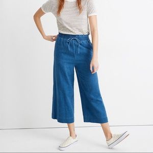 Madewell Indigo Smocked Huston Pull-on Crop Pants